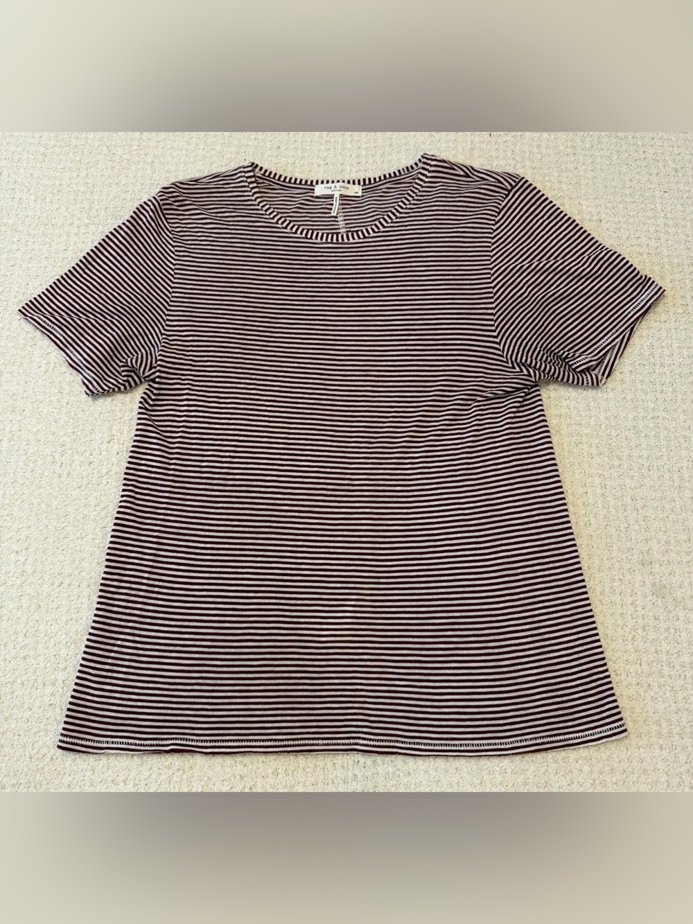 rag & bone New York Striped Rayon Linen Short Sleeve T-Shirt size S